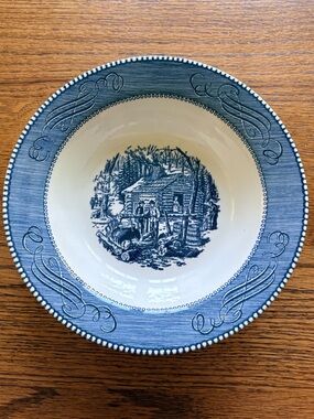 VTG Currier & Ives Maple Sugaring 9 inch bowl